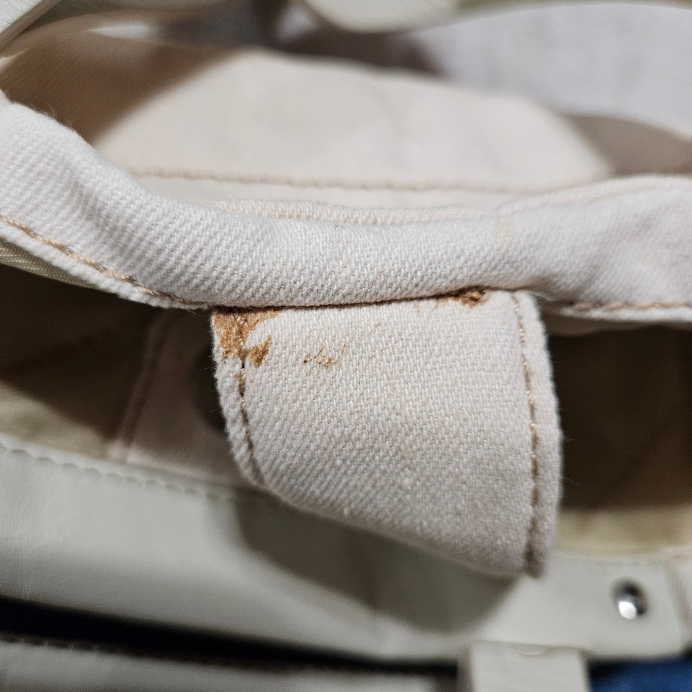 Lucky Brand Canvas‎ Leather Tie Dye Tote Bag Blue Cream Shoulder Bag - Picture 9 of 9